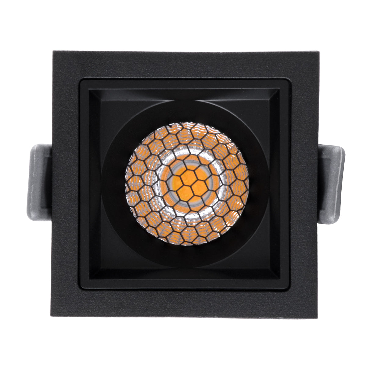 PLUTO-S 60268 Χωνευτό LED Spot Downlight TrimLess Μ6.4xΠ6.4cm 7W 910lm 38° AC 220-240V IP20 Μ6.4 x Π6.4 x Υ4.9cm - Τετράγωνο - Μαύρο & Anti-Glare HoneyComb - Φυσικό Λευκό 4500K - Bridgelux COB