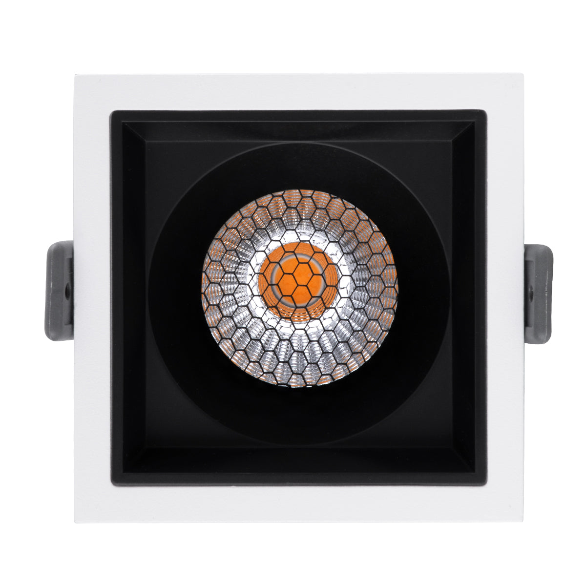 PLUTO-M 60271 Χωνευτό LED Spot Downlight TrimLess Μ8.4xΠ8.4cm 10W 1250lm 38° AC 220-240V IP20 Μ8.4 x Π8.4 x Υ5.9cm - Τετράγωνο - Λευκό με Μαύρο Κάτοπτρο & Anti-Glare HoneyComb - Θερμό Λευκό 2700K - Bridgelux COB
