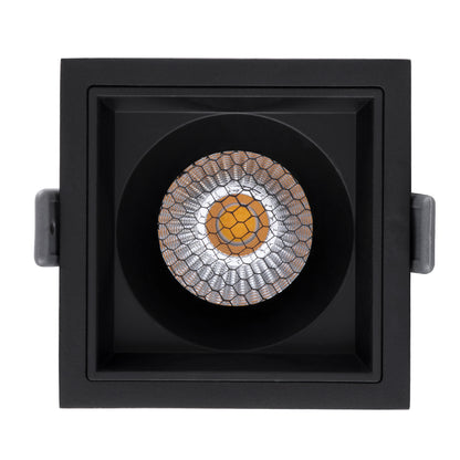 PLUTO-M 60274 Χωνευτό LED Spot Downlight TrimLess Μ8.4xΠ8.4cm 10W 1300lm 38° AC 220-240V IP20 Μ8.4 x Π8.4 x Υ5.9cm - Τετράγωνο - Μαύρο & Anti-Glare HoneyComb - Φυσικό Λευκό 4500K - Bridgelux COB
