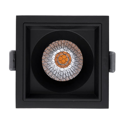 PLUTO-M 60275 Χωνευτό LED Spot Downlight TrimLess Μ8.4xΠ8.4cm 10W 1250lm 38° AC 220-240V IP20 Μ8.4 x Π8.4 x Υ5.9cm - Τετράγωνο - Μαύρο & Anti-Glare HoneyComb - Θερμό Λευκό 2700K - Bridgelux COB