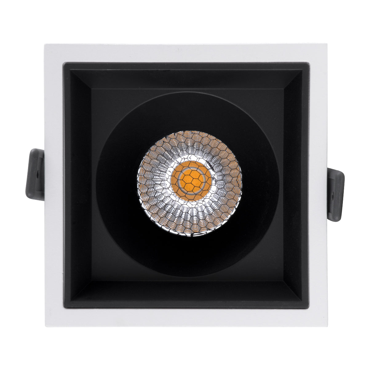 PLUTO-B 60276 Χωνευτό LED Spot Downlight TrimLess Μ10.4xΠ10.4cm 15W 1950lm 38° AC 220-240V IP20 Μ10.4 x Π10.4 x Υ6.5cm - Τετράγωνο - Λευκό με Μαύρο Κάτοπτρο & Anti-Glare HoneyComb - Φυσικό Λευκό 4500K - Bridgelux COB