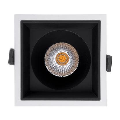 PLUTO-B 60276 Χωνευτό LED Spot Downlight TrimLess Μ10.4xΠ10.4cm 15W 1950lm 38° AC 220-240V IP20 Μ10.4 x Π10.4 x Υ6.5cm - Τετράγωνο - Λευκό με Μαύρο Κάτοπτρο & Anti-Glare HoneyComb - Φυσικό Λευκό 4500K - Bridgelux COB
