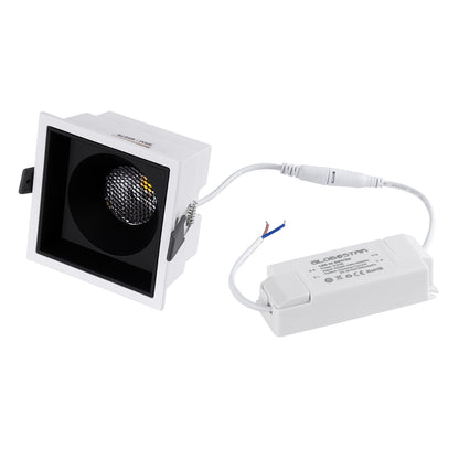 PLUTO-B 60276 Χωνευτό LED Spot Downlight TrimLess Μ10.4xΠ10.4cm 15W 1950lm 38° AC 220-240V IP20 Μ10.4 x Π10.4 x Υ6.5cm - Τετράγωνο - Λευκό με Μαύρο Κάτοπτρο & Anti-Glare HoneyComb - Φυσικό Λευκό 4500K - Bridgelux COB