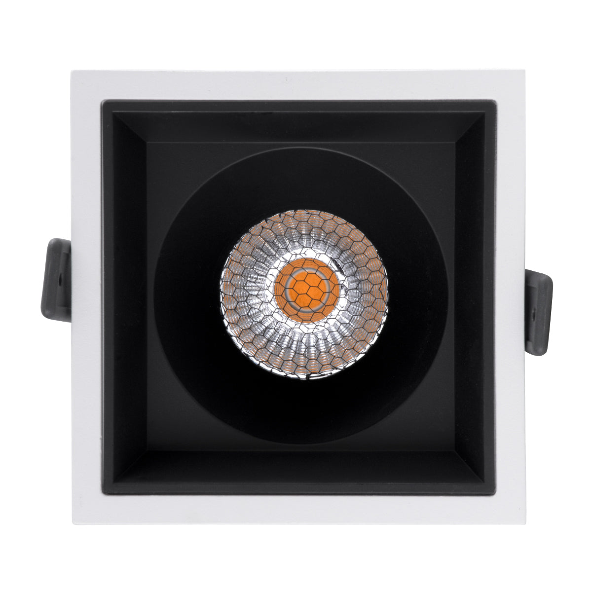 PLUTO-B 60277 Χωνευτό LED Spot Downlight TrimLess Μ10.4xΠ10.4cm 15W 1875lm 38° AC 220-240V IP20 Μ10.4 x Π10.4 x Υ6.5cm - Τετράγωνο - Λευκό με Μαύρο Κάτοπτρο & Anti-Glare HoneyComb - Θερμό Λευκό 2700K - Bridgelux COB