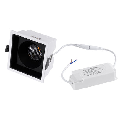 PLUTO-B 60277 Χωνευτό LED Spot Downlight TrimLess Μ10.4xΠ10.4cm 15W 1875lm 38° AC 220-240V IP20 Μ10.4 x Π10.4 x Υ6.5cm - Τετράγωνο - Λευκό με Μαύρο Κάτοπτρο & Anti-Glare HoneyComb - Θερμό Λευκό 2700K - Bridgelux COB