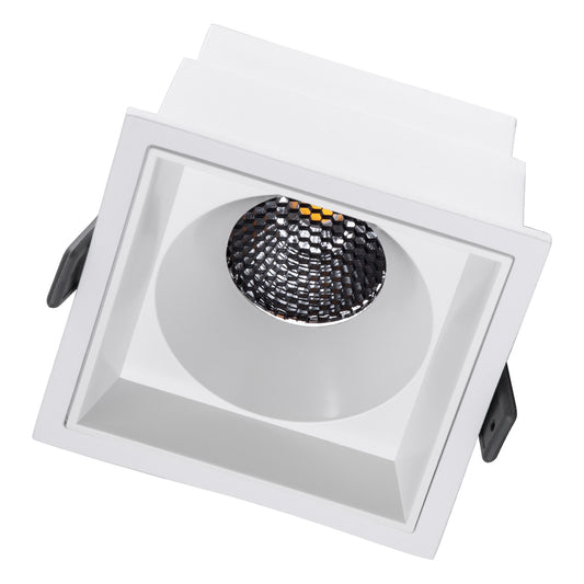PLUTO-B 60278 Χωνευτό LED Spot Downlight TrimLess Μ10.4xΠ10.4cm 15W 1950lm 38° AC 220-240V IP20 Μ10.4 x Π10.4 x Υ6.5cm - Τετράγωνο - Λευκό & Anti-Glare HoneyComb - Φυσικό Λευκό 4500K - Bridgelux COB
