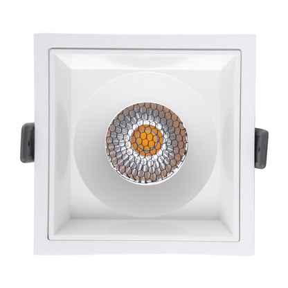 PLUTO-B 60278 Χωνευτό LED Spot Downlight TrimLess Μ10.4xΠ10.4cm 15W 1950lm 38° AC 220-240V IP20 Μ10.4 x Π10.4 x Υ6.5cm - Τετράγωνο - Λευκό & Anti-Glare HoneyComb - Φυσικό Λευκό 4500K - Bridgelux COB