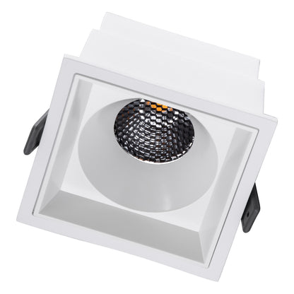 PLUTO-B 60279 Χωνευτό LED Spot Downlight TrimLess Μ10.4xΠ10.4cm 15W 1875lm 38° AC 220-240V IP20 Μ10.4 x Π10.4 x Υ6.5cm - Τετράγωνο - Λευκό & Anti-Glare HoneyComb - Θερμό Λευκό 2700K - Bridgelux COB