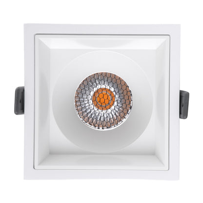 PLUTO-B 60279 Χωνευτό LED Spot Downlight TrimLess Μ10.4xΠ10.4cm 15W 1875lm 38° AC 220-240V IP20 Μ10.4 x Π10.4 x Υ6.5cm - Τετράγωνο - Λευκό & Anti-Glare HoneyComb - Θερμό Λευκό 2700K - Bridgelux COB