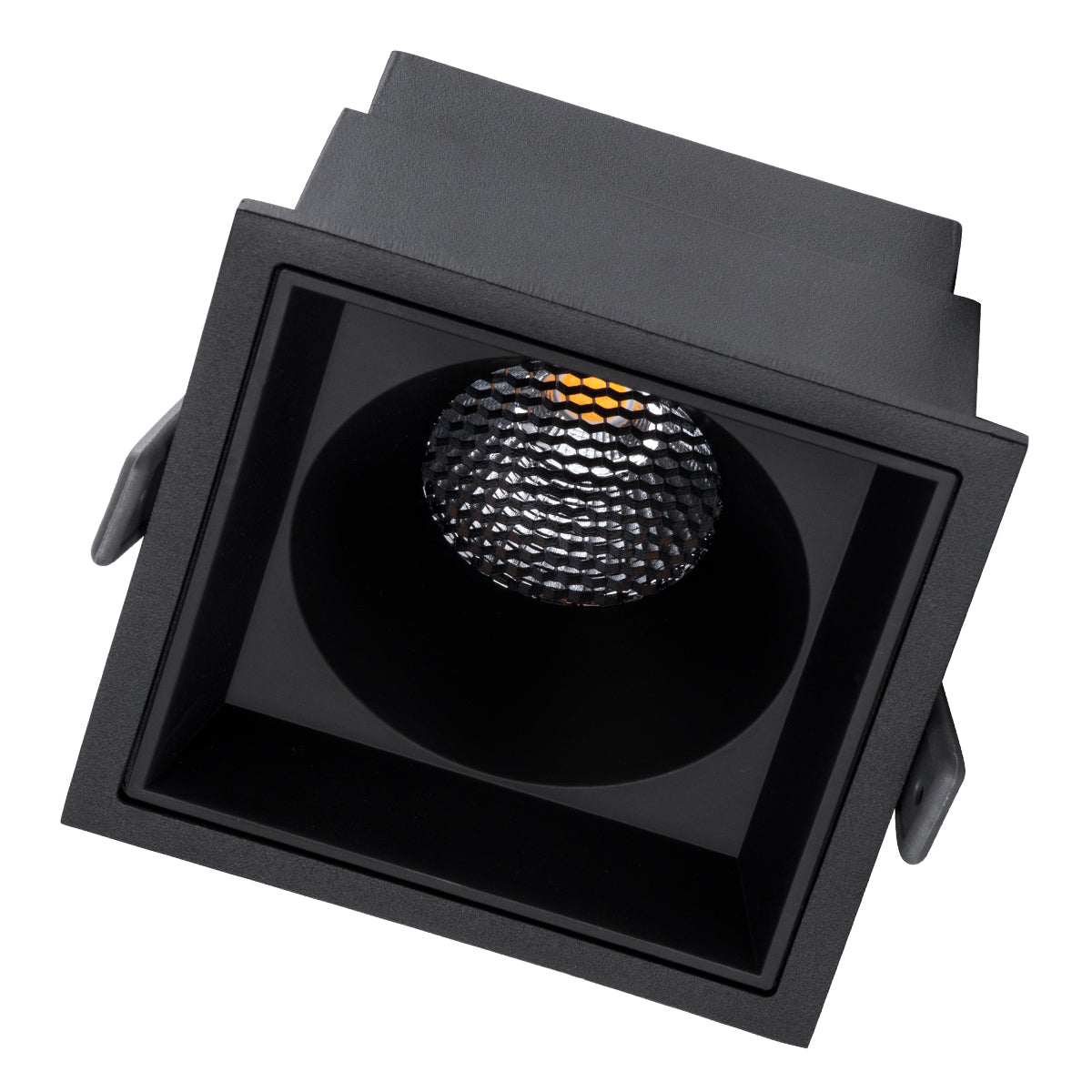 PLUTO-B 60280 Χωνευτό LED Spot Downlight TrimLess Μ10.4xΠ10.4cm 15W 1950lm 38° AC 220-240V IP20 Μ10.4 x Π10.4 x Υ6.5cm - Τετράγωνο - Μαύρο & Anti-Glare HoneyComb - Φυσικό Λευκό 4500K - Bridgelux COB