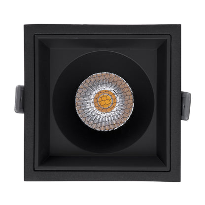 PLUTO-B 60280 Χωνευτό LED Spot Downlight TrimLess Μ10.4xΠ10.4cm 15W 1950lm 38° AC 220-240V IP20 Μ10.4 x Π10.4 x Υ6.5cm - Τετράγωνο - Μαύρο & Anti-Glare HoneyComb - Φυσικό Λευκό 4500K - Bridgelux COB
