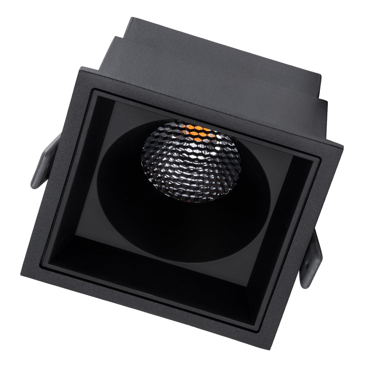 PLUTO-B 60281 Χωνευτό LED Spot Downlight TrimLess Μ10.4xΠ10.4cm 15W 1875lm 38° AC 220-240V IP20 Μ10.4 x Π10.4 x Υ6.5cm - Τετράγωνο - Μαύρο & Anti-Glare HoneyComb - Θερμό Λευκό 2700K - Bridgelux COB