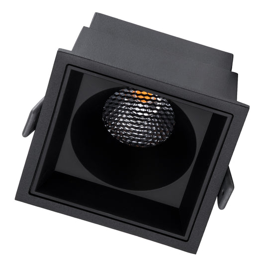 PLUTO-B 60281 Χωνευτό LED Spot Downlight TrimLess Μ10.4xΠ10.4cm 15W 1875lm 38° AC 220-240V IP20 Μ10.4 x Π10.4 x Υ6.5cm - Τετράγωνο - Μαύρο & Anti-Glare HoneyComb - Θερμό Λευκό 2700K - Bridgelux COB