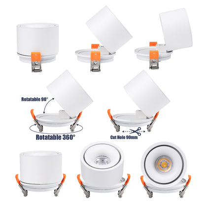 OMEGA-R 60294 Χωνευτό LED Spot Downlight TrimLess Φ10cm 12W 1560lm 36° AC 220-240V IP20 Φ10 x Υ8.2cm - Στρόγγυλο - Λευκό - Φυσικό Λευκό 4500K - Bridgelux COB