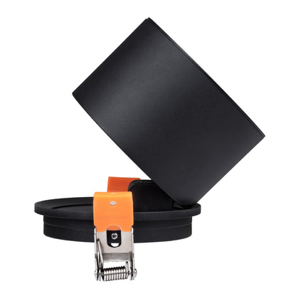 OMEGA-R 60297 Χωνευτό LED Spot Downlight TrimLess Φ10cm 12W 1500lm 36° AC 220-240V IP20 Φ10 x Υ8.2cm - Στρόγγυλο - Μαύρο - Θερμό Λευκό 2700K - Bridgelux COB