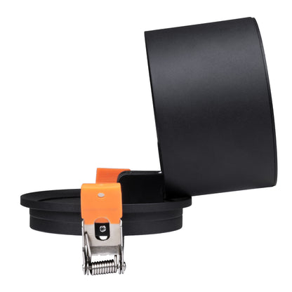 OMEGA-R 60297 Χωνευτό LED Spot Downlight TrimLess Φ10cm 12W 1500lm 36° AC 220-240V IP20 Φ10 x Υ8.2cm - Στρόγγυλο - Μαύρο - Θερμό Λευκό 2700K - Bridgelux COB