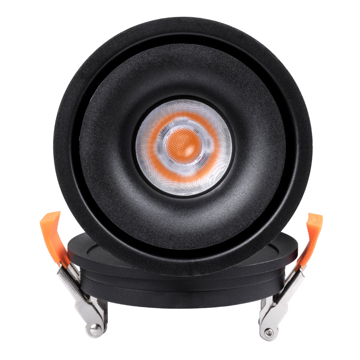 OMEGA-R 60297 Χωνευτό LED Spot Downlight TrimLess Φ10cm 12W 1500lm 36° AC 220-240V IP20 Φ10 x Υ8.2cm - Στρόγγυλο - Μαύρο - Θερμό Λευκό 2700K - Bridgelux COB