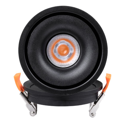 OMEGA-R 60297 Χωνευτό LED Spot Downlight TrimLess Φ10cm 12W 1500lm 36° AC 220-240V IP20 Φ10 x Υ8.2cm - Στρόγγυλο - Μαύρο - Θερμό Λευκό 2700K - Bridgelux COB