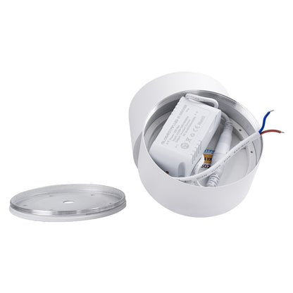 OMEGA-S 60299 Επιφανειακό LED Spot Downlight Φ10cm 12W 1500lm 36° AC 220-240V IP20 Φ10 x Υ10.5cm - Στρόγγυλο - Λευκό - Θερμό Λευκό 2700K - Bridgelux COB