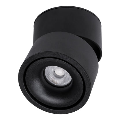 OMEGA-S 60300 Επιφανειακό LED Spot Downlight Φ10cm 12W 1560lm 36° AC 220-240V IP20 Φ10 x Υ10.5cm - Στρόγγυλο - Μαύρο - Φυσικό Λευκό 4500K - Bridgelux COB