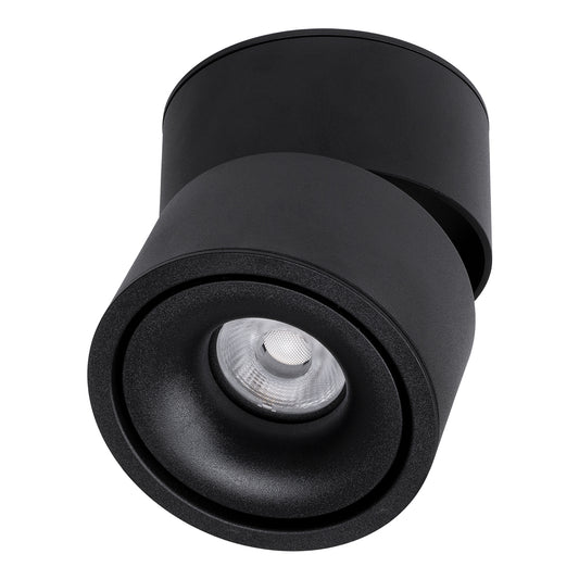 OMEGA-S 60300 Επιφανειακό LED Spot Downlight Φ10cm 12W 1560lm 36° AC 220-240V IP20 Φ10 x Υ10.5cm - Στρόγγυλο - Μαύρο - Φυσικό Λευκό 4500K - Bridgelux COB