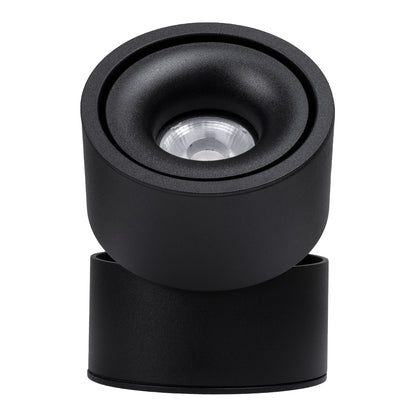 OMEGA-S 60300 Επιφανειακό LED Spot Downlight Φ10cm 12W 1560lm 36° AC 220-240V IP20 Φ10 x Υ10.5cm - Στρόγγυλο - Μαύρο - Φυσικό Λευκό 4500K - Bridgelux COB