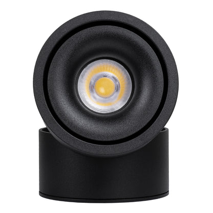 OMEGA-S 60300 Επιφανειακό LED Spot Downlight Φ10cm 12W 1560lm 36° AC 220-240V IP20 Φ10 x Υ10.5cm - Στρόγγυλο - Μαύρο - Φυσικό Λευκό 4500K - Bridgelux COB