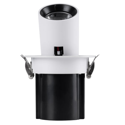 VIRGO-S 60303 Χωνευτό LED Spot Downlight TrimLess Φ9cm 7W 875lm 36° AC 220-240V IP20 Φ9cm x Υ9cm - Στρόγγυλο - Λευκό με Μαύρο Κάτοπτρο - Θερμό Λευκό 2700K - Bridgelux COB