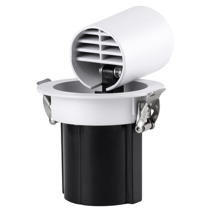 VIRGO-S 60303 Χωνευτό LED Spot Downlight TrimLess Φ9cm 7W 875lm 36° AC 220-240V IP20 Φ9cm x Υ9cm - Στρόγγυλο - Λευκό με Μαύρο Κάτοπτρο - Θερμό Λευκό 2700K - Bridgelux COB