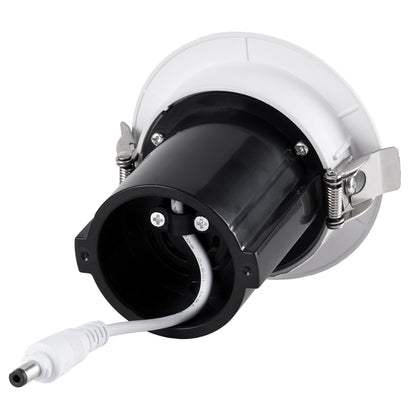 VIRGO-S 60303 Χωνευτό LED Spot Downlight TrimLess Φ9cm 7W 875lm 36° AC 220-240V IP20 Φ9cm x Υ9cm - Στρόγγυλο - Λευκό με Μαύρο Κάτοπτρο - Θερμό Λευκό 2700K - Bridgelux COB