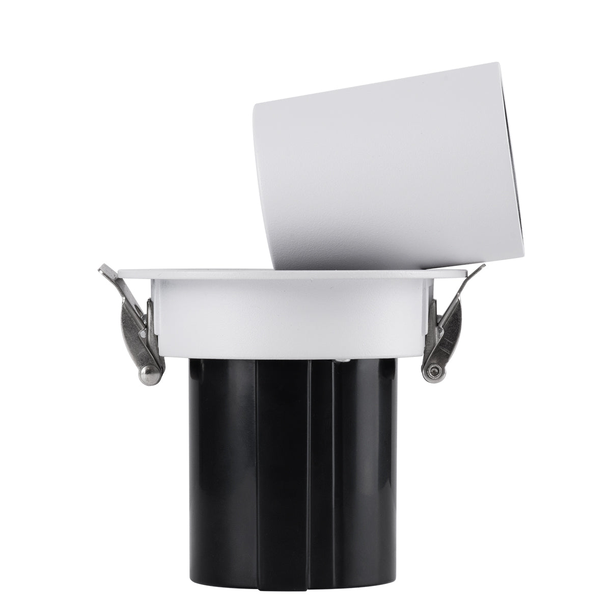 VIRGO-S 60303 Χωνευτό LED Spot Downlight TrimLess Φ9cm 7W 875lm 36° AC 220-240V IP20 Φ9cm x Υ9cm - Στρόγγυλο - Λευκό με Μαύρο Κάτοπτρο - Θερμό Λευκό 2700K - Bridgelux COB