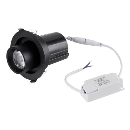 VIRGO-S 60304 Χωνευτό LED Spot Downlight TrimLess Φ9cm 7W 910lm 36° AC 220-240V IP20 Φ9cm x Υ9cm - Στρόγγυλο - Μαύρο - Φυσικό Λευκό 4500K - Bridgelux COB