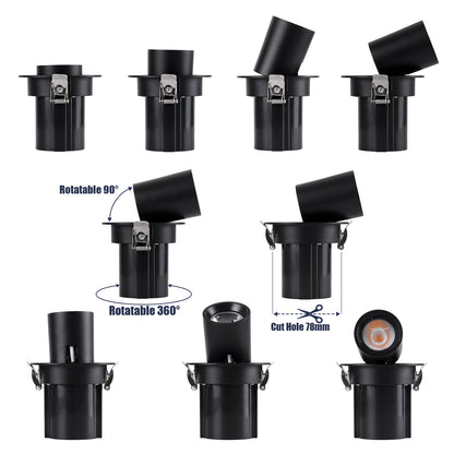 VIRGO-S 60305 Χωνευτό LED Spot Downlight TrimLess Φ9cm 7W 875lm 36° AC 220-240V IP20 Φ9cm x Υ9cm - Στρόγγυλο - Μαύρο - Θερμό Λευκό 2700K - Bridgelux COB