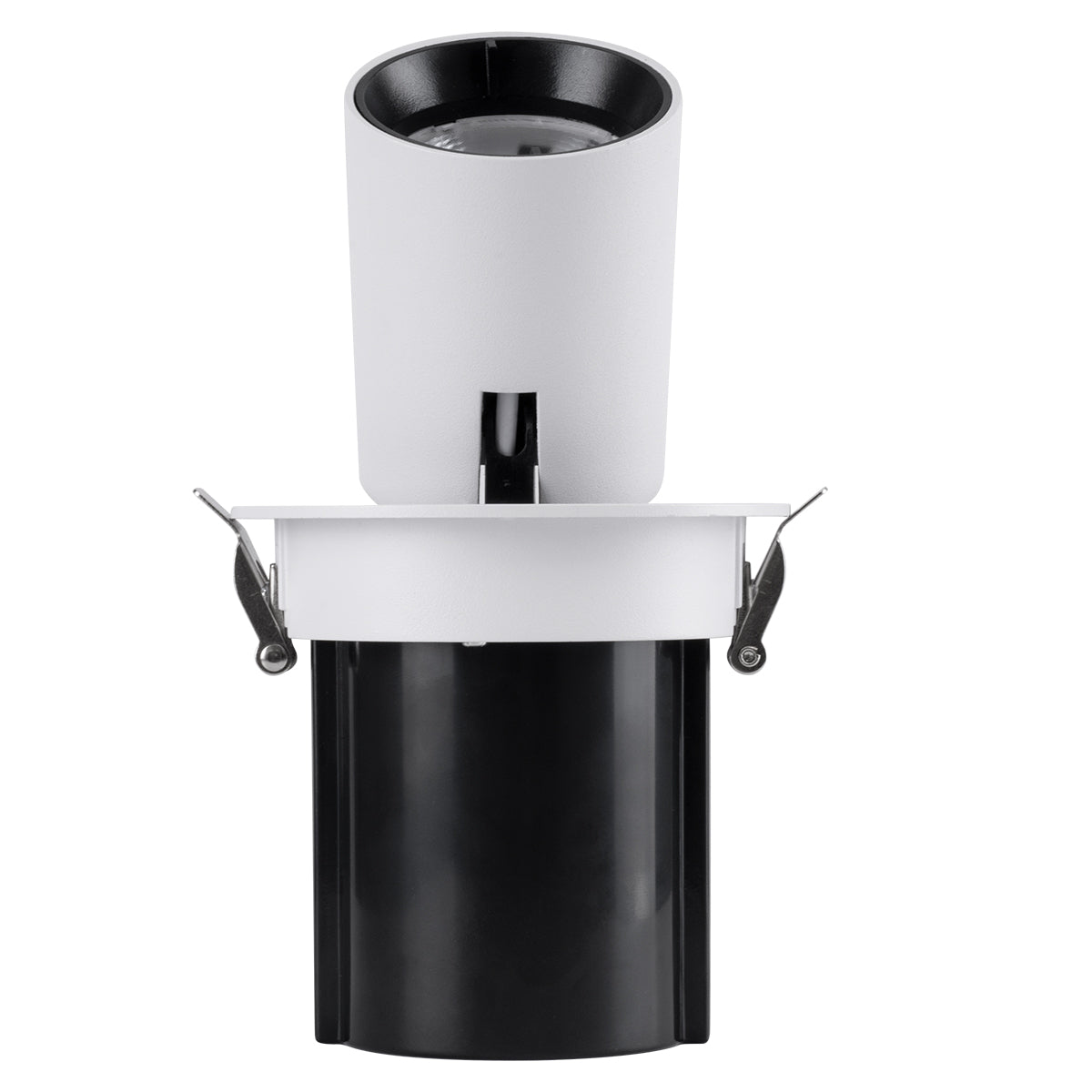 VIRGO-M 60306 Χωνευτό LED Spot Downlight TrimLess Φ11cm 12W 1560lm 36° AC 220-240V IP20 Φ11cm x Υ11.5cm - Στρόγγυλο - Λευκό με Μαύρο Κάτοπτρο - Φυσικό Λευκό 4500K - Bridgelux COB