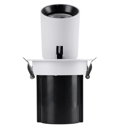 VIRGO-M 60306 Χωνευτό LED Spot Downlight TrimLess Φ11cm 12W 1560lm 36° AC 220-240V IP20 Φ11cm x Υ11.5cm - Στρόγγυλο - Λευκό με Μαύρο Κάτοπτρο - Φυσικό Λευκό 4500K - Bridgelux COB