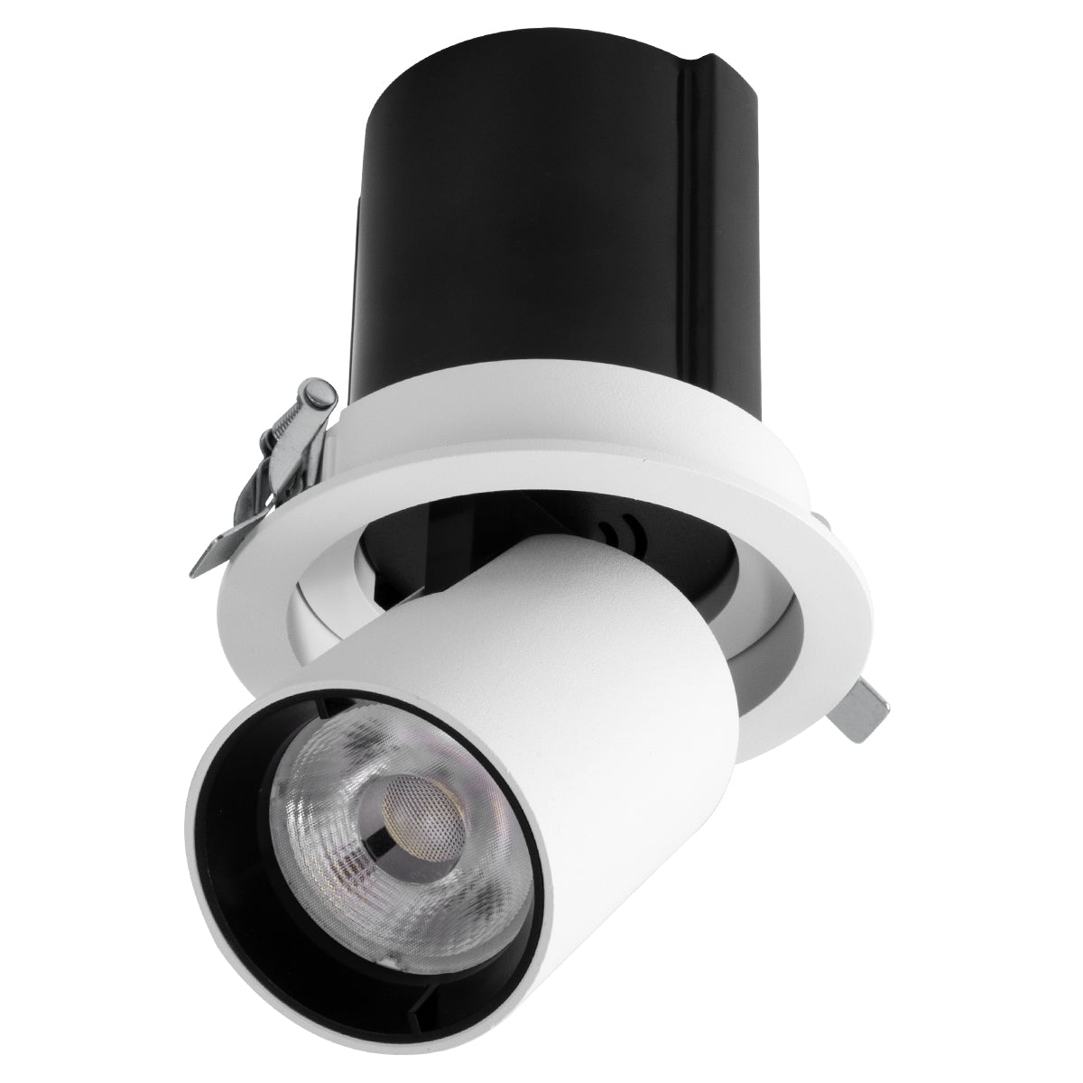 VIRGO-M 60306 Χωνευτό LED Spot Downlight TrimLess Φ11cm 12W 1560lm 36° AC 220-240V IP20 Φ11cm x Υ11.5cm - Στρόγγυλο - Λευκό με Μαύρο Κάτοπτρο - Φυσικό Λευκό 4500K - Bridgelux COB
