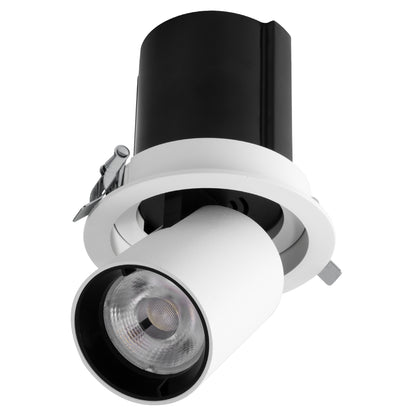 VIRGO-M 60306 Χωνευτό LED Spot Downlight TrimLess Φ11cm 12W 1560lm 36° AC 220-240V IP20 Φ11cm x Υ11.5cm - Στρόγγυλο - Λευκό με Μαύρο Κάτοπτρο - Φυσικό Λευκό 4500K - Bridgelux COB