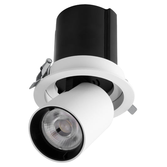 VIRGO-M 60306 Χωνευτό LED Spot Downlight TrimLess Φ11cm 12W 1560lm 36° AC 220-240V IP20 Φ11cm x Υ11.5cm - Στρόγγυλο - Λευκό με Μαύρο Κάτοπτρο - Φυσικό Λευκό 4500K - Bridgelux COB