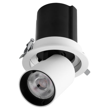 VIRGO-M 60307 Χωνευτό LED Spot Downlight TrimLess Φ11cm 12W 1500lm 36° AC 220-240V IP20 Φ11cm x Υ11.5cm - Στρόγγυλο - Λευκό με Μαύρο Κάτοπτρο - Θερμό Λευκό 2700K - Bridgelux COB