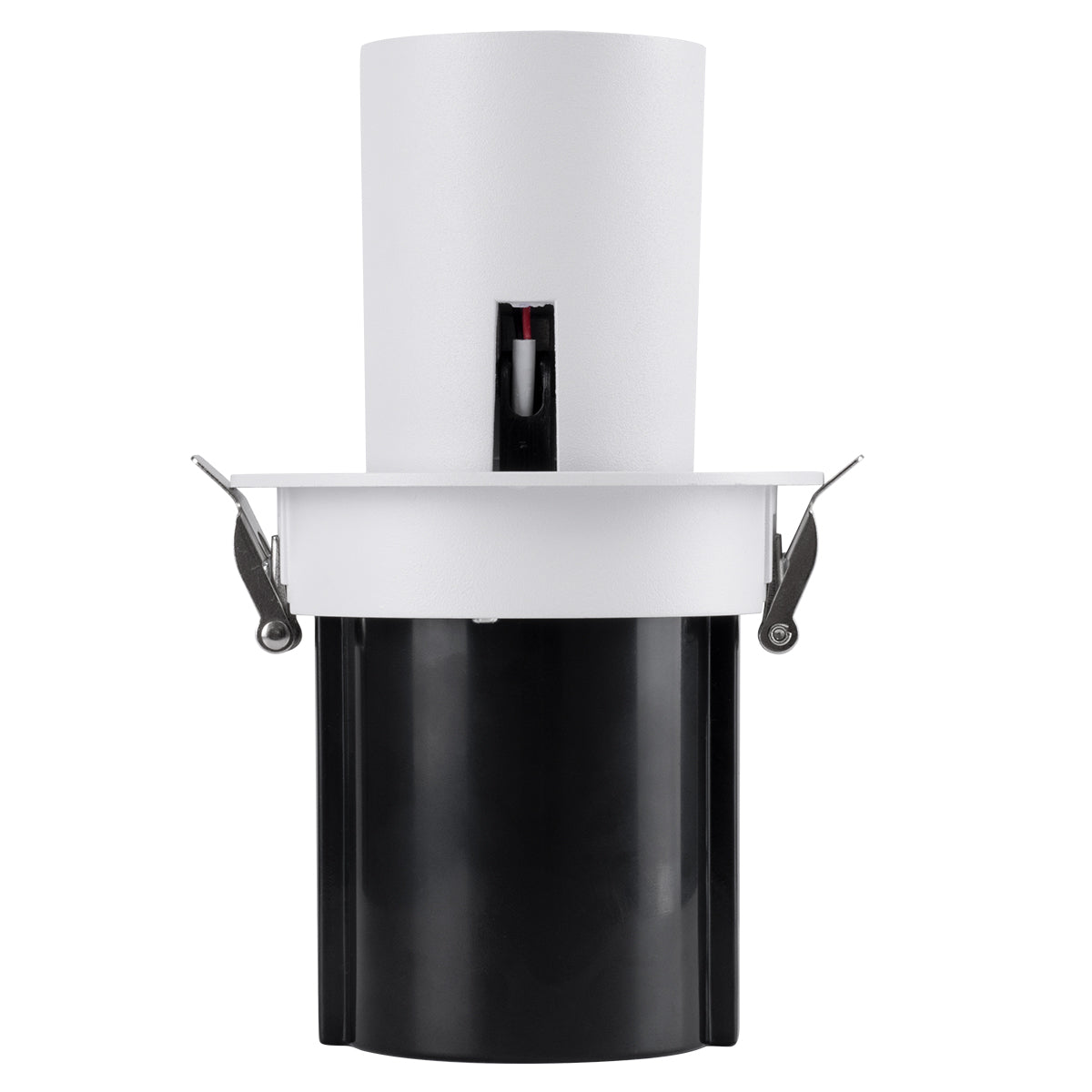 VIRGO-M 60307 Χωνευτό LED Spot Downlight TrimLess Φ11cm 12W 1500lm 36° AC 220-240V IP20 Φ11cm x Υ11.5cm - Στρόγγυλο - Λευκό με Μαύρο Κάτοπτρο - Θερμό Λευκό 2700K - Bridgelux COB