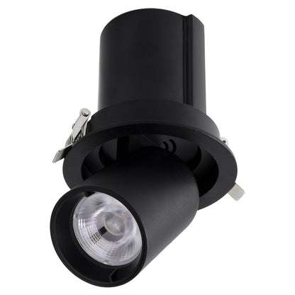 VIRGO-M 60308 Χωνευτό LED Spot Downlight TrimLess Φ11cm 12W 1560lm 36° AC 220-240V IP20 Φ11cm x Υ11.5cm - Στρόγγυλο - Μαύρο - Φυσικό Λευκό 4500K - Bridgelux COB