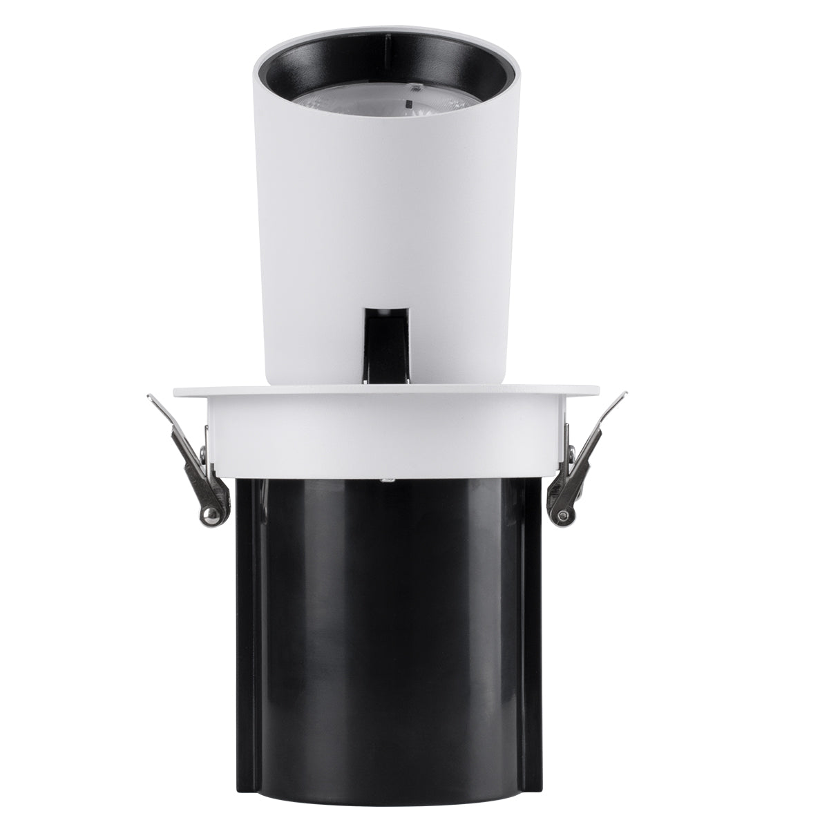 VIRGO-B 60311 Χωνευτό LED Spot Downlight TrimLess Φ13.5cm 20W 2500lm 36° AC 220-240V IP20 Φ13.5cm x Υ14cm - Στρόγγυλο - Λευκό με Μαύρο Κάτοπτρο - Θερμό Λευκό 2700K - Bridgelux COB