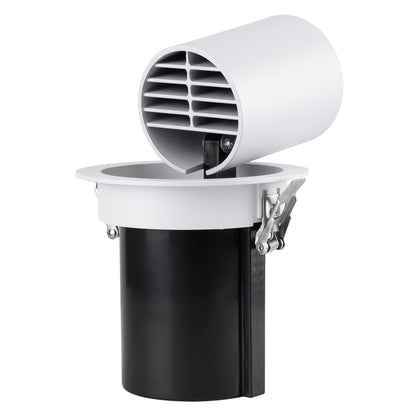 VIRGO-B 60311 Χωνευτό LED Spot Downlight TrimLess Φ13.5cm 20W 2500lm 36° AC 220-240V IP20 Φ13.5cm x Υ14cm - Στρόγγυλο - Λευκό με Μαύρο Κάτοπτρο - Θερμό Λευκό 2700K - Bridgelux COB