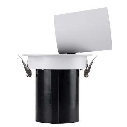 VIRGO-B 60311 Χωνευτό LED Spot Downlight TrimLess Φ13.5cm 20W 2500lm 36° AC 220-240V IP20 Φ13.5cm x Υ14cm - Στρόγγυλο - Λευκό με Μαύρο Κάτοπτρο - Θερμό Λευκό 2700K - Bridgelux COB