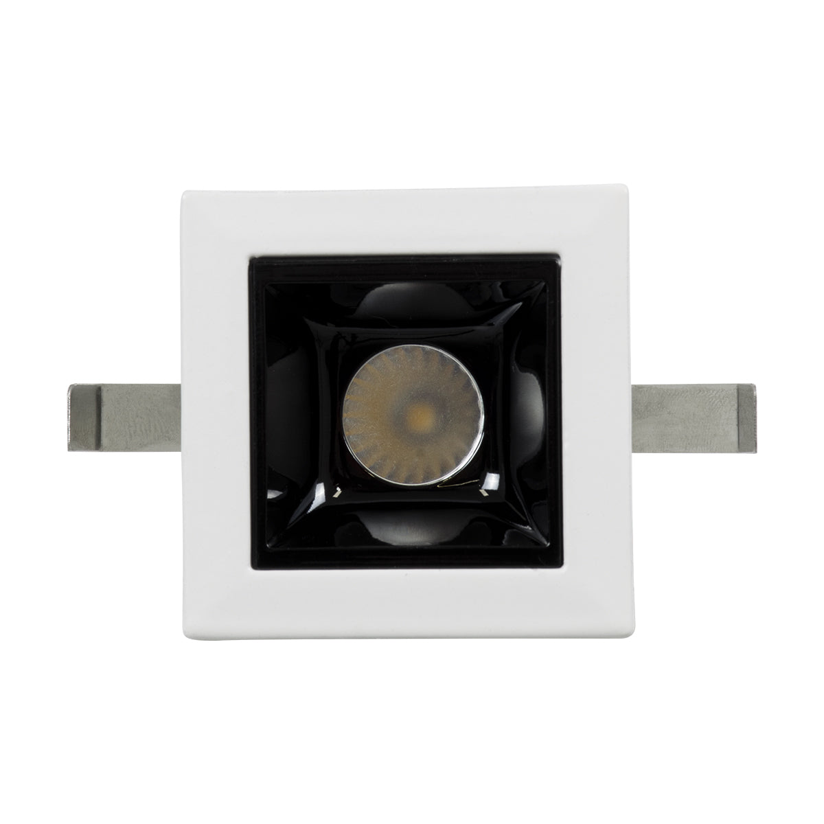 LUMINAR SUPERIOR 60314 Χωνευτό LED Spot Downlight TrimLess 2W 280lm 36° AC 220-240V IP20 Μ4.3 x Π4.3 x Υ4.5cm - Λευκό με Μαύρο Κάτοπτρο - Φυσικό Λευκό 4500K - Bridgelux High Lumen Chip Gen2 - TÜV Certified Driver