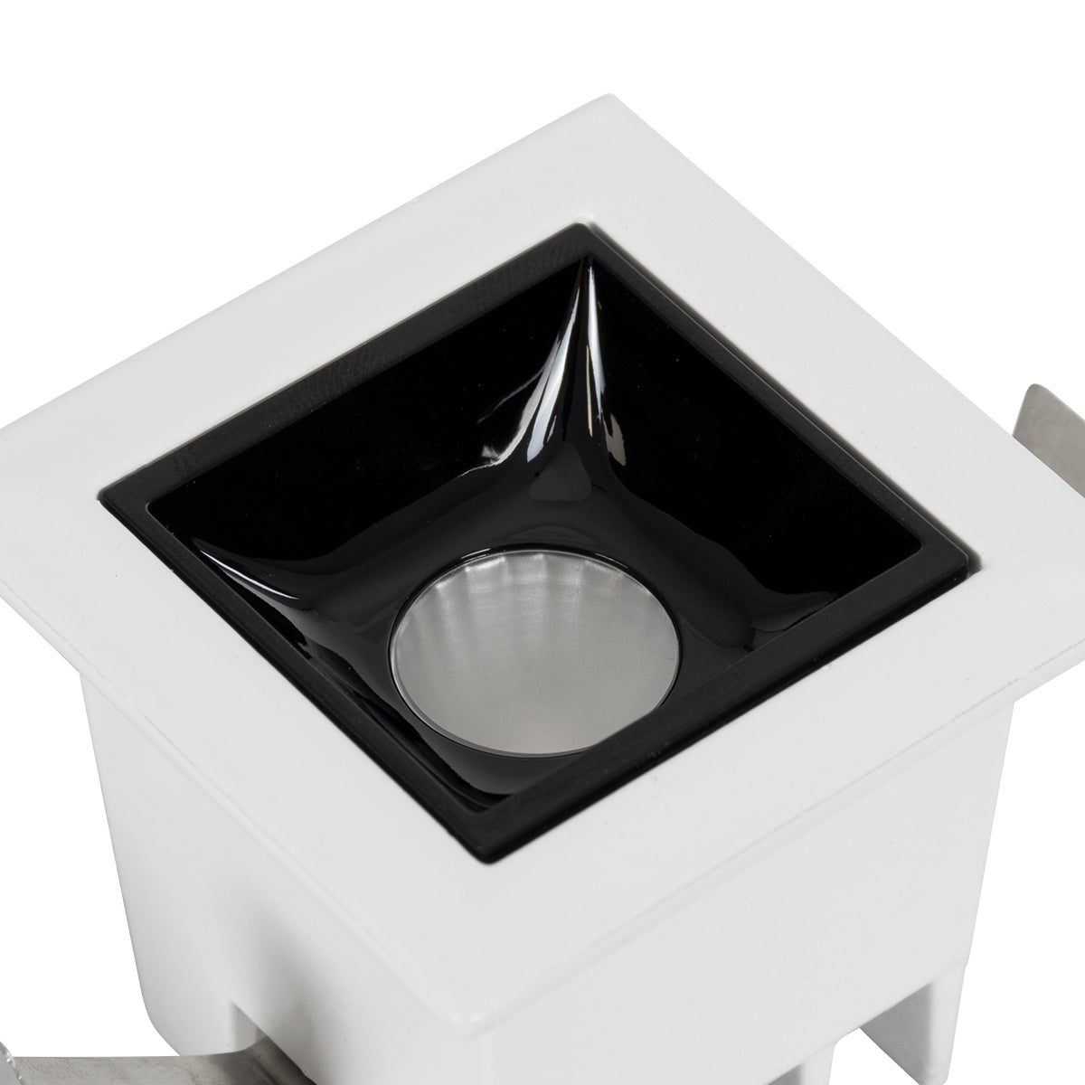 LUMINAR SUPERIOR 60314 Χωνευτό LED Spot Downlight TrimLess 2W 280lm 36° AC 220-240V IP20 Μ4.3 x Π4.3 x Υ4.5cm - Λευκό με Μαύρο Κάτοπτρο - Φυσικό Λευκό 4500K - Bridgelux High Lumen Chip Gen2 - TÜV Certified Driver