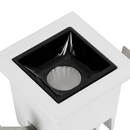 LUMINAR SUPERIOR 60314 Χωνευτό LED Spot Downlight TrimLess 2W 280lm 36° AC 220-240V IP20 Μ4.3 x Π4.3 x Υ4.5cm - Λευκό με Μαύρο Κάτοπτρο - Φυσικό Λευκό 4500K - Bridgelux High Lumen Chip Gen2 - TÜV Certified Driver