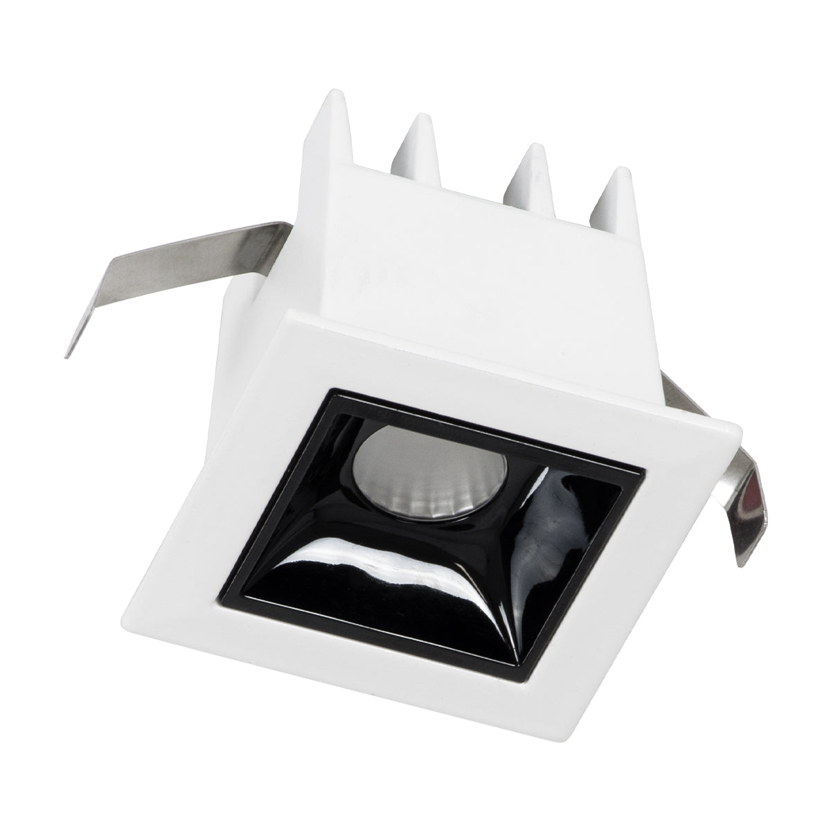 LUMINAR SUPERIOR 60315 Χωνευτό LED Spot Downlight TrimLess 2W 270lm 36° AC 220-240V IP20 Μ4.3 x Π4.3 x Υ4.5cm - Λευκό με Μαύρο Κάτοπτρο - Θερμό Λευκό 2700K - Bridgelux High Lumen Chip Gen2 - TÜV Certified Driver