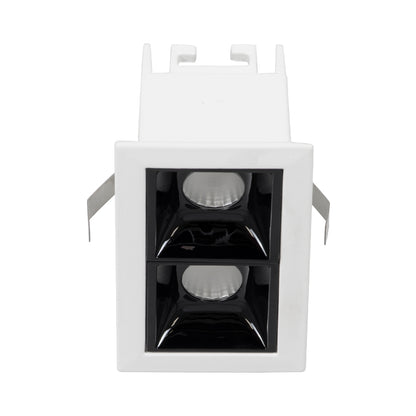 LUMINAR SUPERIOR 60316 Χωνευτό LED Spot Downlight TrimLess 4W 560lm 36° AC 220-240V IP20 Μ7.5 x Π4.3 x Υ4.5cm - Λευκό με Μαύρο Κάτοπτρο - Φυσικό Λευκό 4500K - Bridgelux High Lumen Chip Gen2 - TÜV Certified Driver