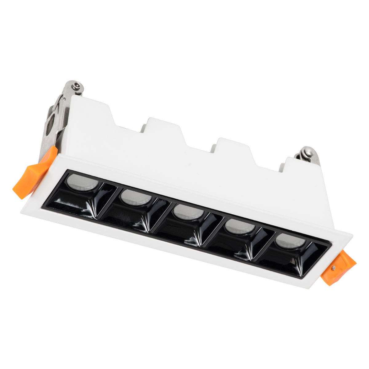 LUMINAR SUPERIOR 60318 Χωνευτό LED Spot Downlight TrimLess 10W 1400lm 36° AC 220-240V IP20 Μ14.8 x Π4.3 x Υ4.5cm - Λευκό με Μαύρο Κάτοπτρο - Φυσικό Λευκό 4500K - Bridgelux High Lumen Chip Gen2 - TÜV Certified Driver